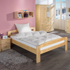 Pat dormitor, lemn de brad, 2 persoane ,140x200 cm foto
