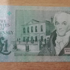 M1 - Bancnota foarte veche - Marea Britanie - Guernsey - o lira sterlina