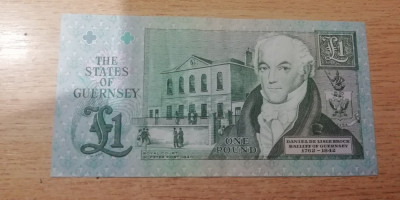 M1 - Bancnota foarte veche - Marea Britanie - Guernsey - o lira sterlina foto