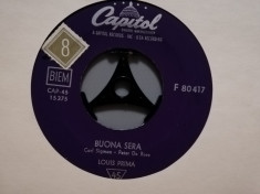 LOUIS PRIMA - BUONA SERA/OH MARIE (1960/CAPITOL/RFG) - disc VINIL Single &amp;quot;7/NM foto