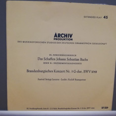 BACH - BRANDENBURG CONCERTO no 3 (1962/POLYDOR/RFG)- disc VINIL Single "7/NM