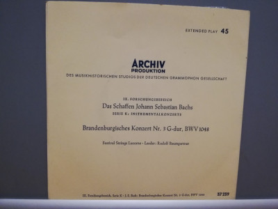 BACH - BRANDENBURG CONCERTO no 3 (1962/POLYDOR/RFG)- disc VINIL Single &amp;quot;7/NM foto