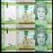 Lot / Set 2 Bancnote Serii Consecutive 1 LOUIS/POUND/LIVRE- JERSEY *cod 82 UNC