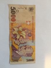 Bacnota Romania,5 000 lei 1998, necirculata,sau f. putin foto
