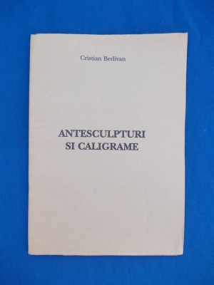 CRISTIAN BEDIVAN - ANTESCULPTURI SI CALIGRAME foto