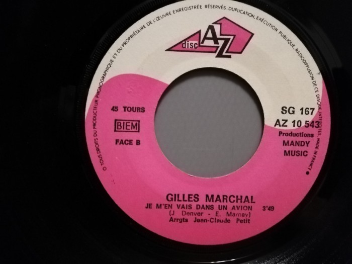 GILLES MARCHAL - POUVRE BUDDY..(1970/MANDY/RFG)- disc VINIL Single &quot;7/NM