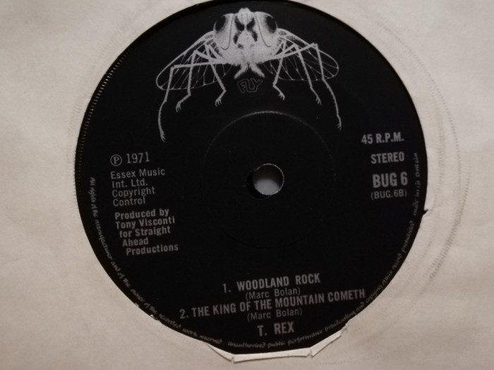T-REX - HOT LOVE/WOODLAND ROCK /THE ..(1971/ESSEX/RFG) - disc VINIL Single "7/NM