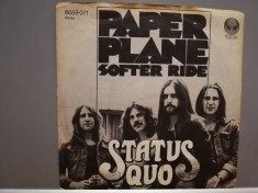 STATUS QUO - PAPER PLANE/SOFTER RIDE (1977/VERTIGO/RFG)- disc VINIL Single &amp;quot;7/NM foto