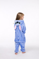 Pijama iarna, pufoasa, copii, model blue stitch foto