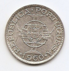 Mozambic 20 Escudos 1960 - Argint 10g/720, 29.7 mm KM-80 foto