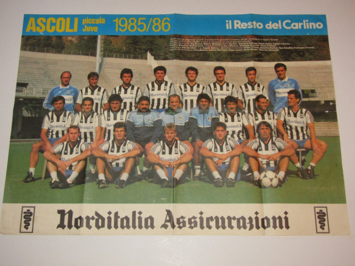 Poster-echipa de fotbal - ASCOLI (Italia) sezonul 1985/1986