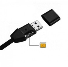 Cablu De Date MicroUSB Cu Microfon GSM Spion si slot cartela SIM foto