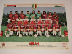 Poster-echipa de fotbal - AC MILAN (Italia) sezonul 1988/1989 foto