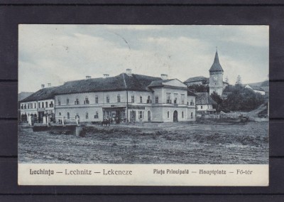 LECHINTA BISTRITA NASAUD TRANSILVANIA PIATA PRINCIPALA CIRCULATA foto