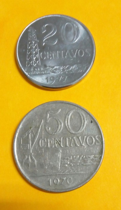 SV * Brazilia LOT 20 CENTAVOS 1977 UNC si 50 CENTAVOS 1975 * VF+