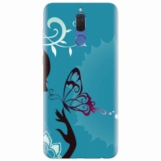 Husa silicon pentru Huawei Mate 10 Lite, Blue Butterfly