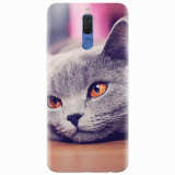 Husa silicon pentru Huawei Mate 10 Lite, British Shorthair Cat Yellow Eyes Portrait