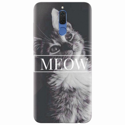 Husa silicon pentru Huawei Mate 10 Lite, Meow Cute Cat foto