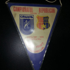 FANION Vechi STEAUA/CRAIOVA 1987,Campionatul Republican Divizia A,de Colectie