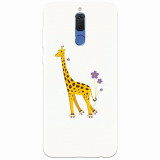Husa silicon pentru Huawei Mate 10 Lite, Rollerskating Girafe Illustration
