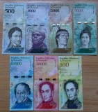 Lot set complet Venezuela 500 - 100000 100.000 Bolivares 2016 2017 UNC