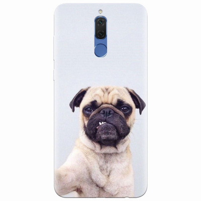 Husa silicon pentru Huawei Mate 10 Lite, Simple Pug Selfie foto