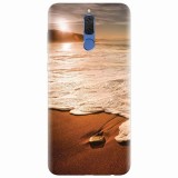 Husa silicon pentru Huawei Mate 10 Lite, Sunset Foamy Beach Wave