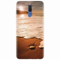 Husa silicon pentru Huawei Mate 10 Lite, Sunset Foamy Beach Wave