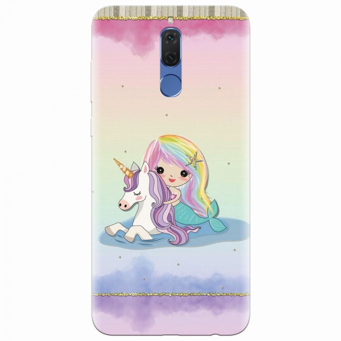 Husa silicon pentru Huawei Mate 10 Lite, Mermaid Unicorn Play