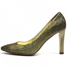 Pantofi dama, din piele naturala, Botta, 428-12, auriu 39 foto
