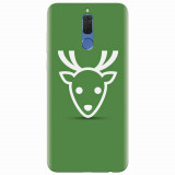 Husa silicon pentru Huawei Mate 10 Lite, Minimal Reindeer Illustration Green