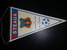 FANION STEAUA-KUUSYSI,Cupa Campionilor Europeni Turul III 1986,10 Campio,14 cupe foto