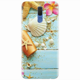 Husa silicon pentru Huawei Mate 10 Lite, Blue Wood Seashells Sea Star