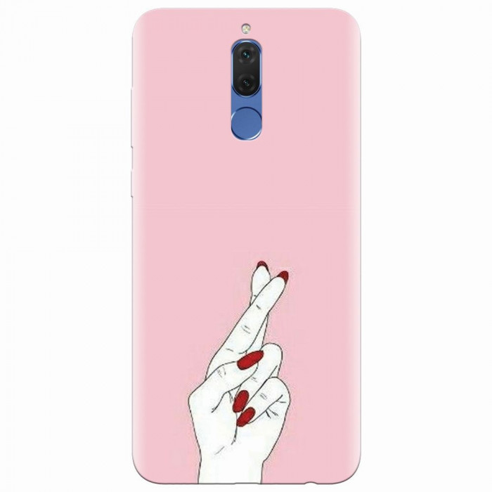 Husa silicon pentru Huawei Mate 10 Lite, Pink Finger Cross