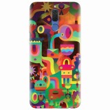 Husa silicon pentru Huawei Mate 10 Lite, Abstract Colorful Shapes