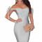 BAN465-18 Rochie bandage cu umerii goi si fundite pe umeri