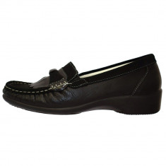 Mocasini dama, din piele naturala, Johnny, 387167-1, negru 36 foto