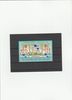 ROMANIA 2002 OLIMPIADA DE SAH,BLOC NEUZAT,MNH,ROMANIA. foto