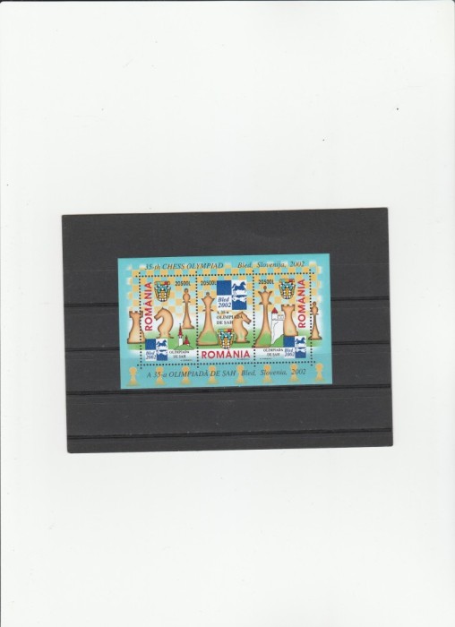 ROMANIA 2002 OLIMPIADA DE SAH,BLOC NEUZAT,MNH,ROMANIA.