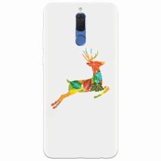 Husa silicon pentru Huawei Mate 10 Lite, Colorful Reindeer Jump Illustration