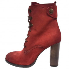 Botine dama, din piele naturala, Geox, D24S9A-30-06, bordo 38 foto