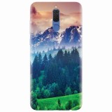 Husa Silicon Huawei Mate 10 Lite, Forest Hills Snowy Mountains Sunset Clouds, Transparenta