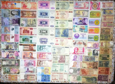 Colectie 100 bancnote STRAINE DIFERITE circulate si NECIRCULATE din 38 tari foto