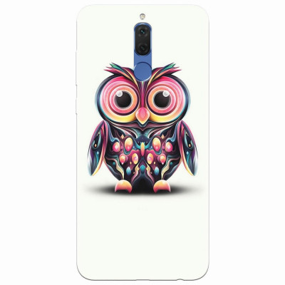 Husa silicon pentru Huawei Mate 10 Lite, Colorful Owl Illustration foto