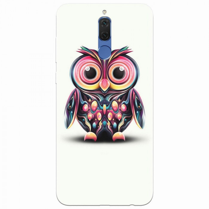 Husa silicon pentru Huawei Mate 10 Lite, Colorful Owl Illustration