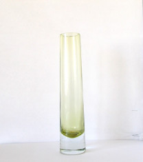 Vaza cristal cased verde olive - Orchid - Whitefriars, design Geoffrey Baxter foto