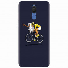 Husa silicon pentru Huawei Mate 10 Lite, ET Riding Bike Funny Illustration