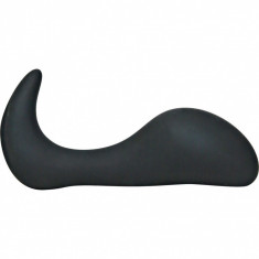 Silicone Butt Plug Black Cu Carlig foto