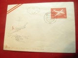 Plic FDC -Liniile Aeriene Austria 1958