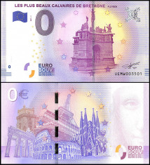 !!! 0 EURO SOUVENIR - FRANTA , BRETAGNE , PLUS BEAUX CALVAIRES - 2017.1 - UNC foto